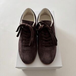 NIB Common Projects Driving Shoes Brown Suede & Leather Sneakers Women Size 35